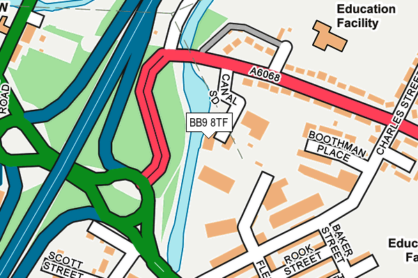 BB9 8TF map - OS OpenMap – Local (Ordnance Survey)