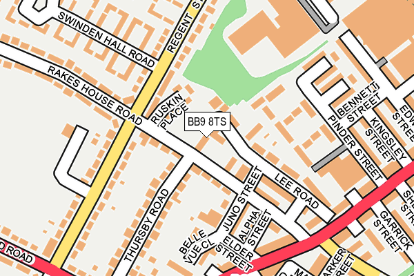 BB9 8TS map - OS OpenMap – Local (Ordnance Survey)