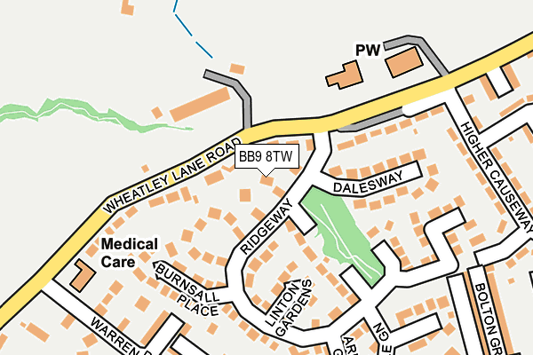 BB9 8TW map - OS OpenMap – Local (Ordnance Survey)