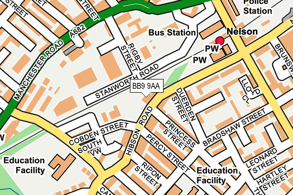 BB9 9AA map - OS OpenMap – Local (Ordnance Survey)
