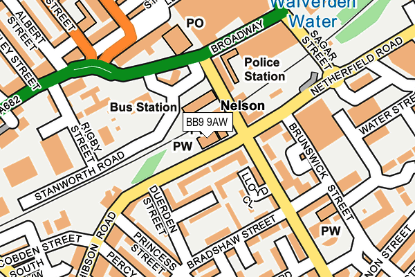 BB9 9AW map - OS OpenMap – Local (Ordnance Survey)