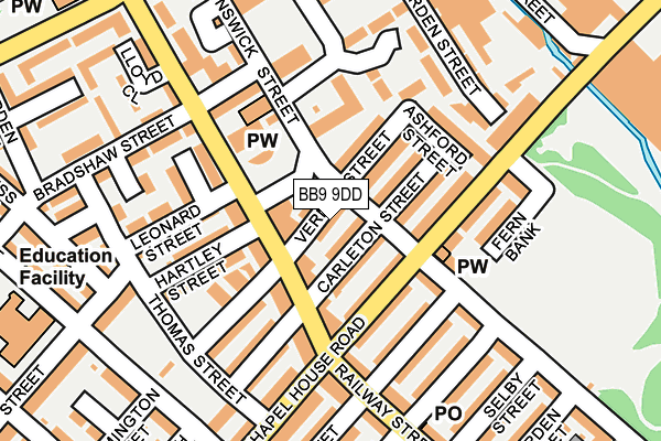 BB9 9DD map - OS OpenMap – Local (Ordnance Survey)
