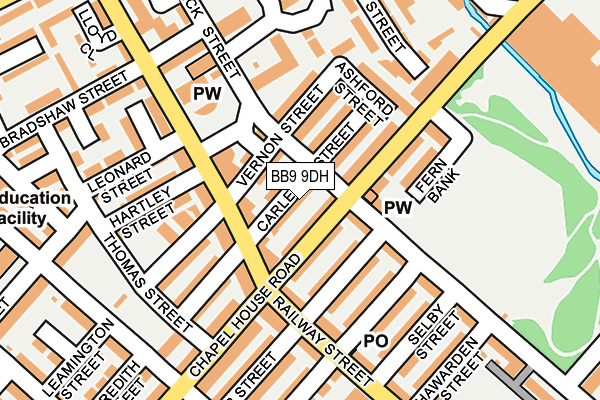 BB9 9DH map - OS OpenMap – Local (Ordnance Survey)