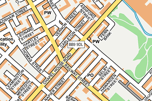 BB9 9DL map - OS OpenMap – Local (Ordnance Survey)