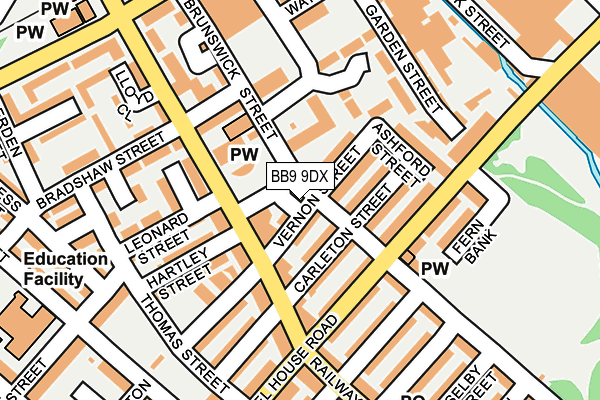 BB9 9DX map - OS OpenMap – Local (Ordnance Survey)