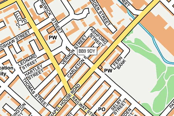 BB9 9DY map - OS OpenMap – Local (Ordnance Survey)