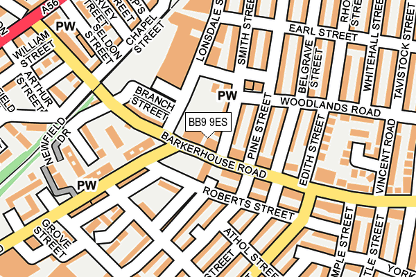 BB9 9ES map - OS OpenMap – Local (Ordnance Survey)