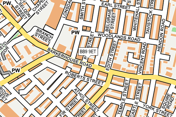 BB9 9ET map - OS OpenMap – Local (Ordnance Survey)
