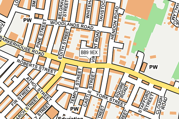 BB9 9EX map - OS OpenMap – Local (Ordnance Survey)