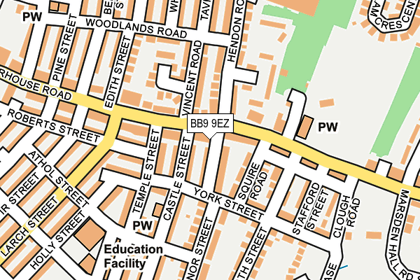 BB9 9EZ map - OS OpenMap – Local (Ordnance Survey)