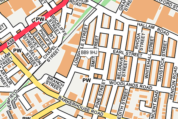 BB9 9HJ map - OS OpenMap – Local (Ordnance Survey)
