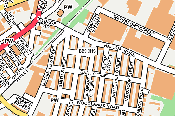 BB9 9HS map - OS OpenMap – Local (Ordnance Survey)