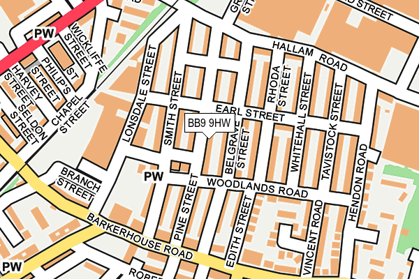 BB9 9HW map - OS OpenMap – Local (Ordnance Survey)