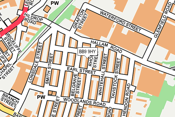 BB9 9HY map - OS OpenMap – Local (Ordnance Survey)