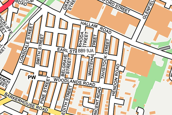 BB9 9JA map - OS OpenMap – Local (Ordnance Survey)
