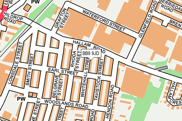 BB9 9JD map - OS OpenMap – Local (Ordnance Survey)