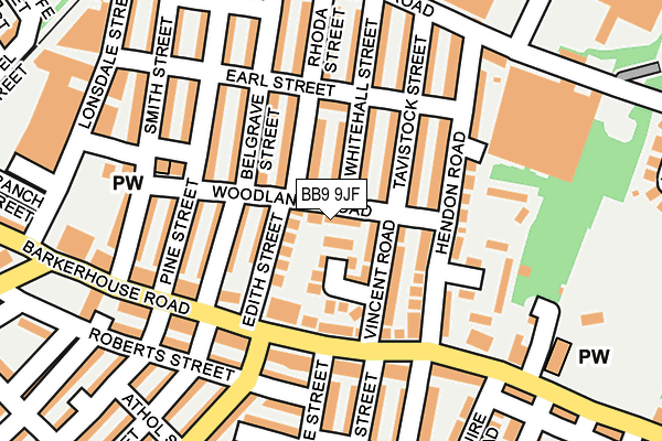 BB9 9JF map - OS OpenMap – Local (Ordnance Survey)