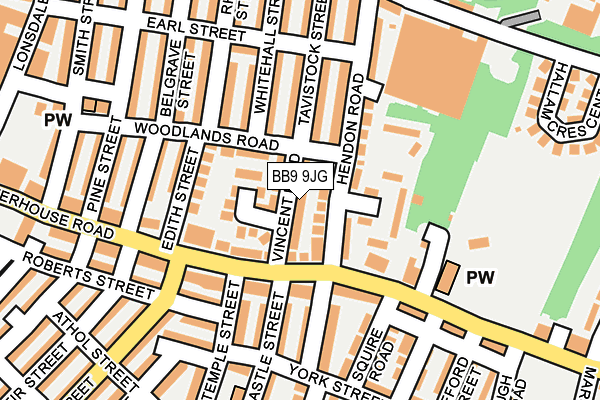 BB9 9JG map - OS OpenMap – Local (Ordnance Survey)
