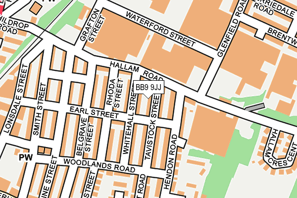 BB9 9JJ map - OS OpenMap – Local (Ordnance Survey)