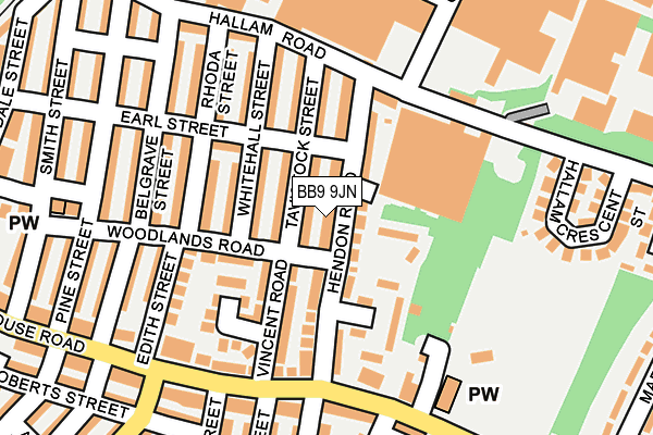 BB9 9JN map - OS OpenMap – Local (Ordnance Survey)