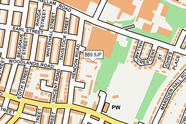BB9 9JP map - OS OpenMap – Local (Ordnance Survey)