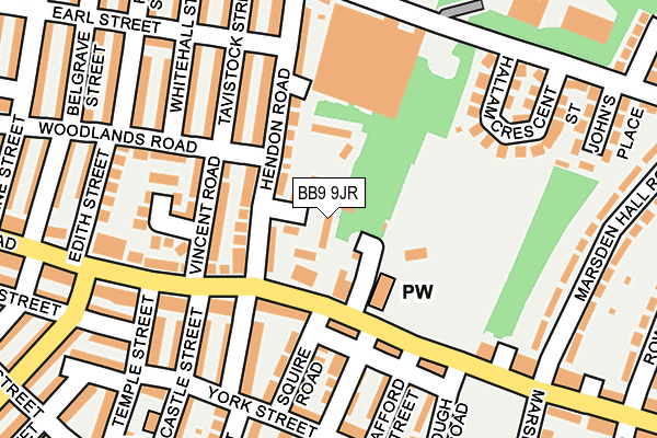 BB9 9JR map - OS OpenMap – Local (Ordnance Survey)