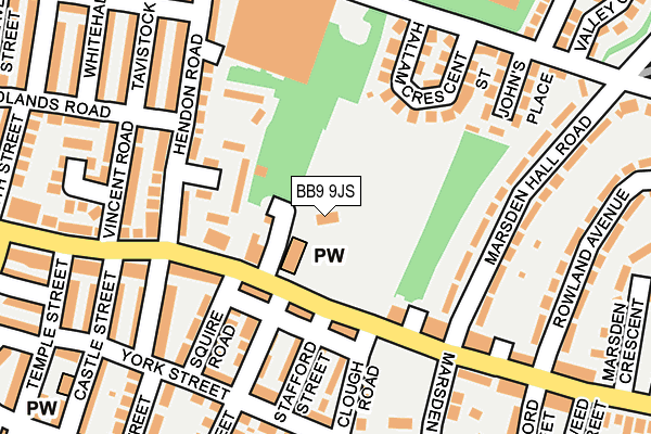 BB9 9JS map - OS OpenMap – Local (Ordnance Survey)