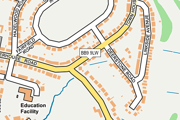 BB9 9LW map - OS OpenMap – Local (Ordnance Survey)