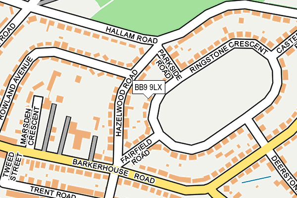BB9 9LX map - OS OpenMap – Local (Ordnance Survey)