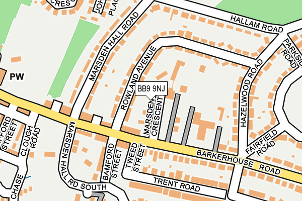 BB9 9NJ map - OS OpenMap – Local (Ordnance Survey)