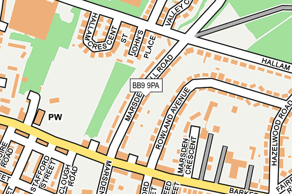 BB9 9PA map - OS OpenMap – Local (Ordnance Survey)