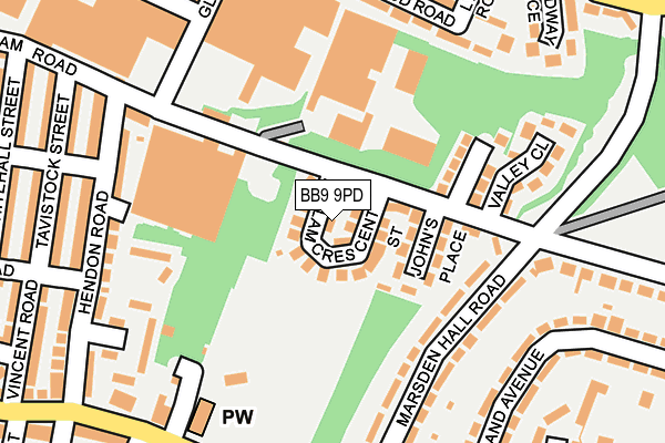 BB9 9PD map - OS OpenMap – Local (Ordnance Survey)