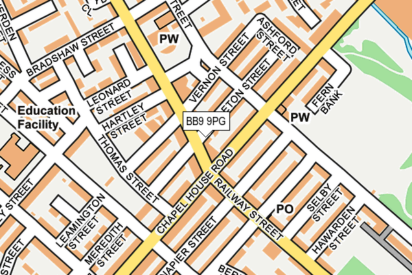 BB9 9PG map - OS OpenMap – Local (Ordnance Survey)