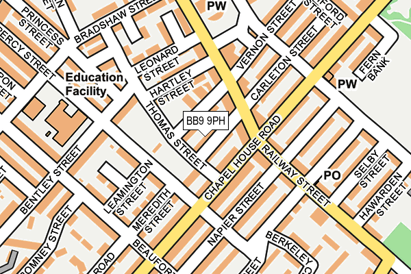 BB9 9PH map - OS OpenMap – Local (Ordnance Survey)
