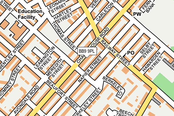 BB9 9PL map - OS OpenMap – Local (Ordnance Survey)