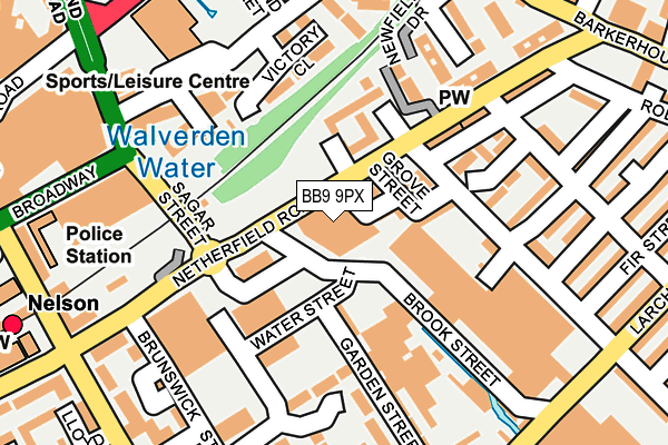 BB9 9PX map - OS OpenMap – Local (Ordnance Survey)