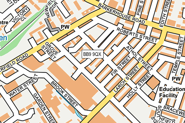 BB9 9QX map - OS OpenMap – Local (Ordnance Survey)