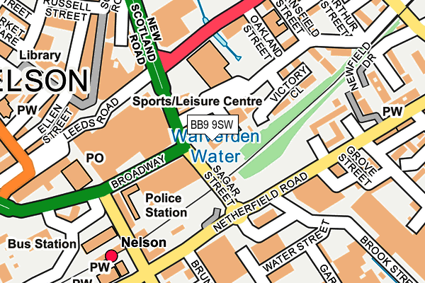 BB9 9SW map - OS OpenMap – Local (Ordnance Survey)