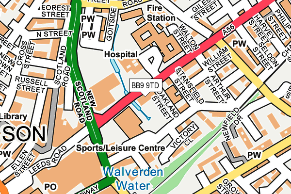 BB9 9TD map - OS OpenMap – Local (Ordnance Survey)