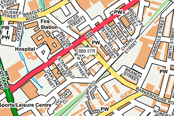 BB9 9TR map - OS OpenMap – Local (Ordnance Survey)