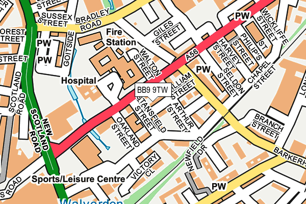 BB9 9TW map - OS OpenMap – Local (Ordnance Survey)