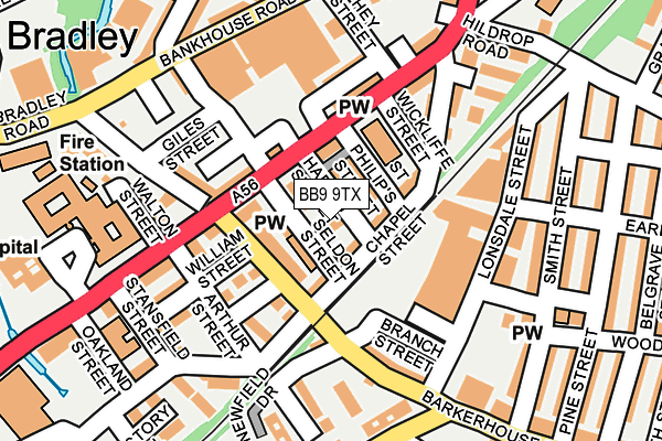 BB9 9TX map - OS OpenMap – Local (Ordnance Survey)