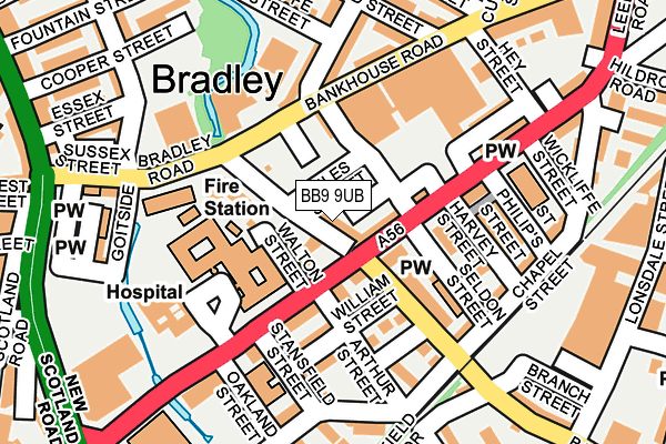 BB9 9UB map - OS OpenMap – Local (Ordnance Survey)