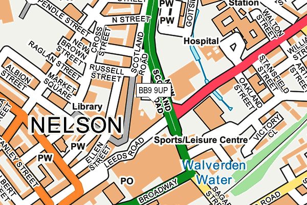 BB9 9UP map - OS OpenMap – Local (Ordnance Survey)