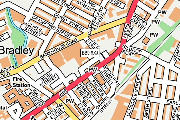 BB9 9XJ map - OS OpenMap – Local (Ordnance Survey)