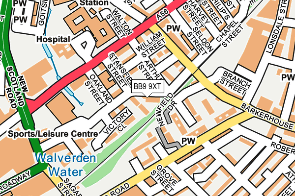BB9 9XT map - OS OpenMap – Local (Ordnance Survey)