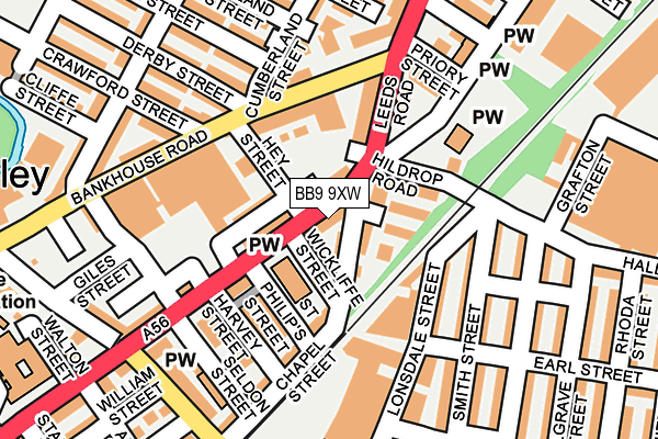 BB9 9XW map - OS OpenMap – Local (Ordnance Survey)