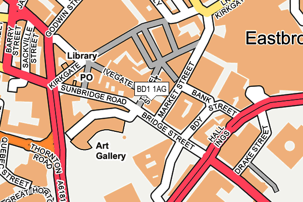 BD1 1AG map - OS OpenMap – Local (Ordnance Survey)