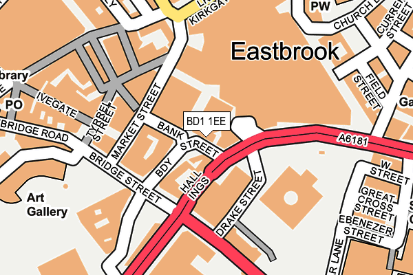 BD1 1EE map - OS OpenMap – Local (Ordnance Survey)