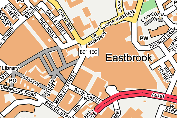 BD1 1EG map - OS OpenMap – Local (Ordnance Survey)